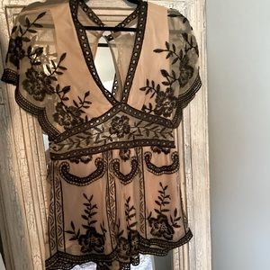 Black and Nude Romper